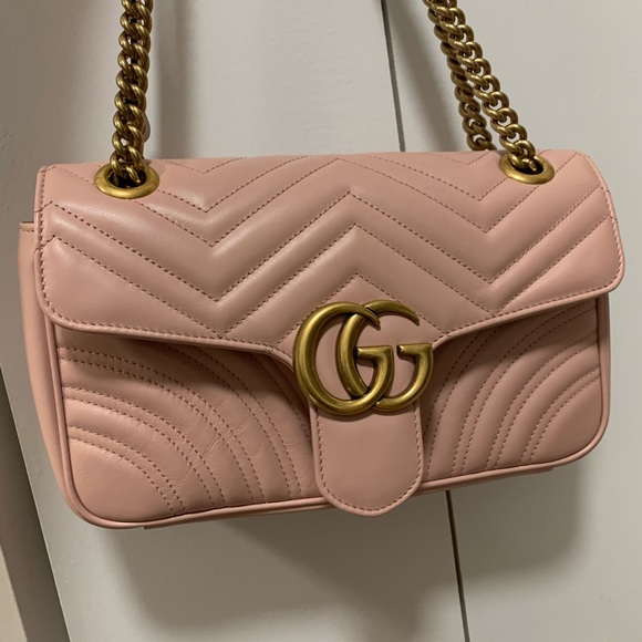 Pale Pink Gucci Marmont Small Matelasse Bag - Picture 2 of 7